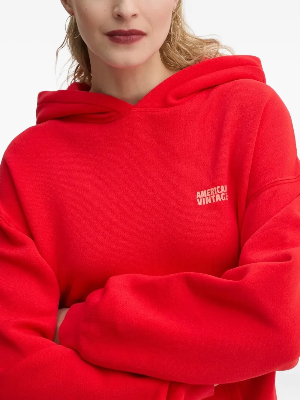 American Vintage Hoodie met logoprint Rood
