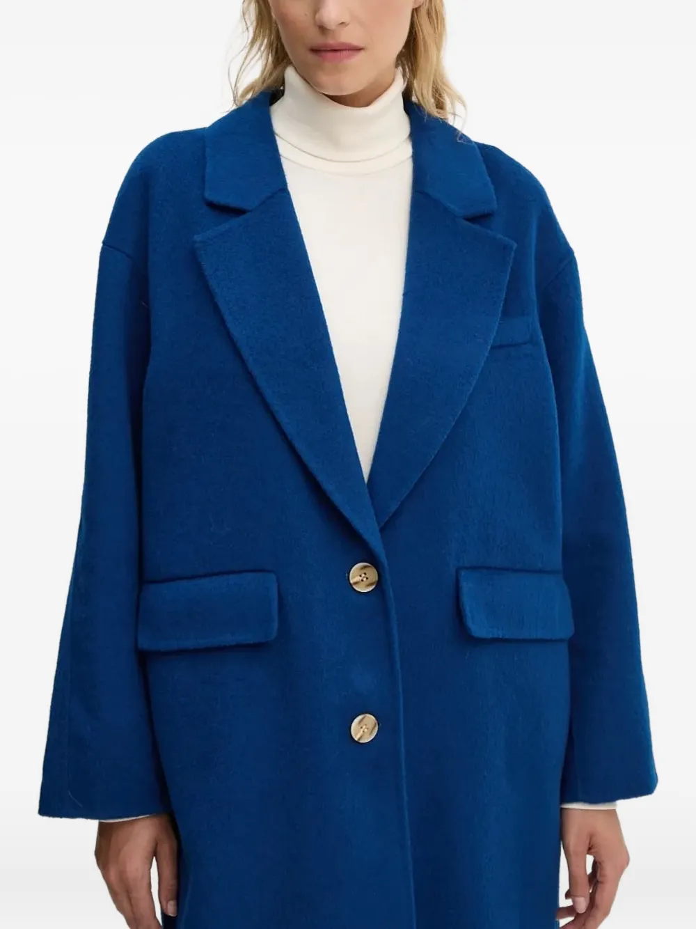 American Vintage Jas met knoopsluiting en opgestikte zak Blauw