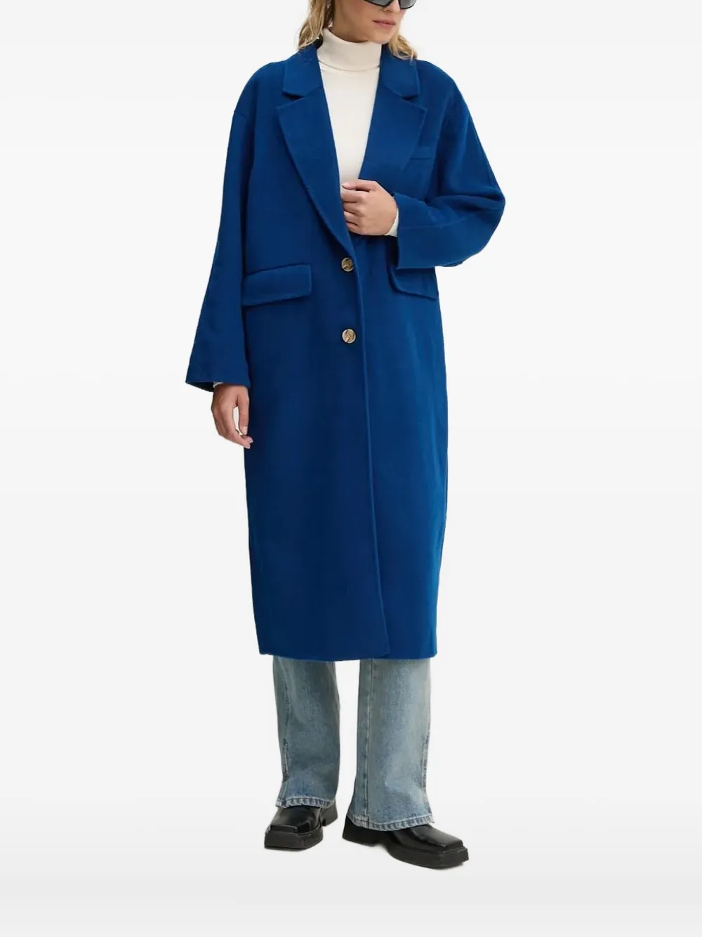 American Vintage Jas met knoopsluiting en opgestikte zak Blauw
