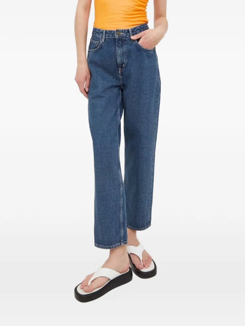American Vintage Jeans mit Logo-Patch - Blau