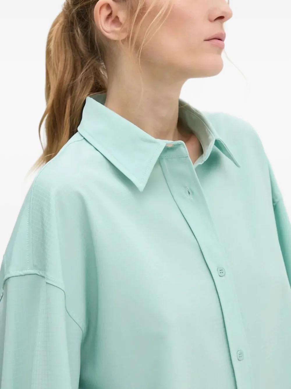 American Vintage Button-down blouse met puntkraag Groen