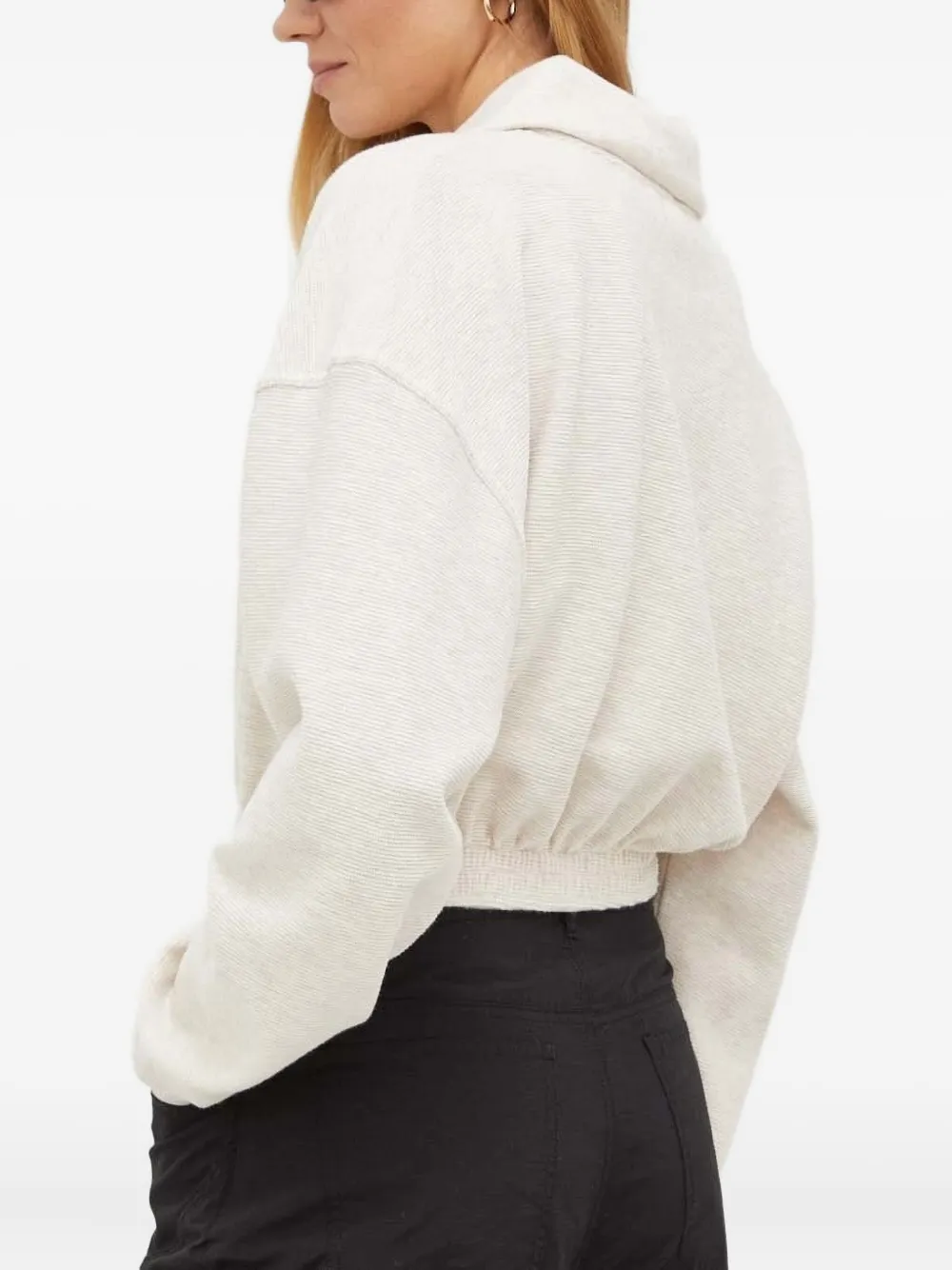 American Vintage Cropped top met polokraag Beige