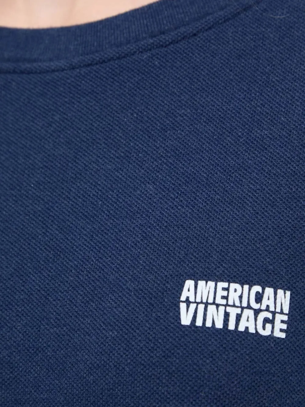 American Vintage Top met logodetail Blauw