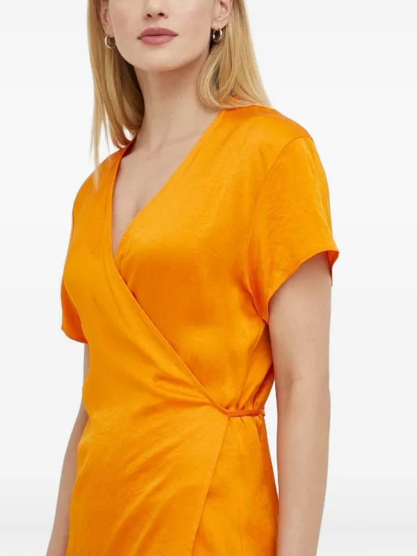 knee length dresses for ladies Paradise Wrap Front Mini Dress-SUNSET SKY / 14 main image 0