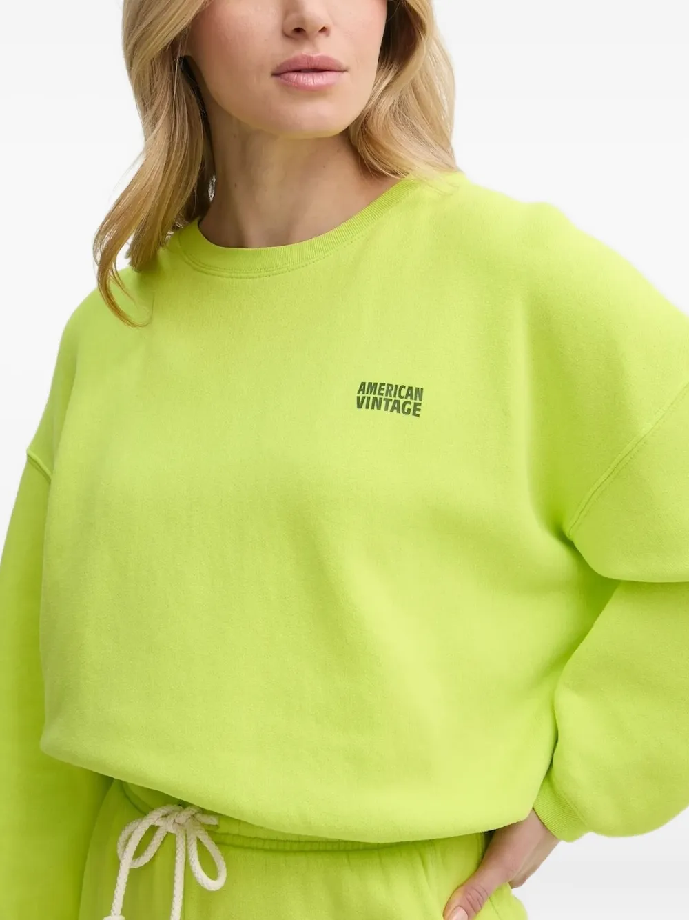 American Vintage Sweater met logoprint Groen