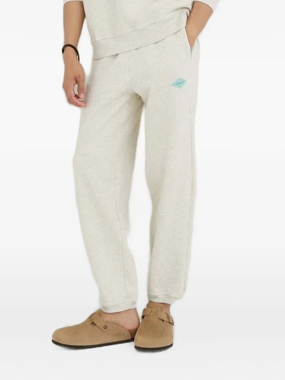 American Vintage Pieburg logo-patch sweatpants Grijs