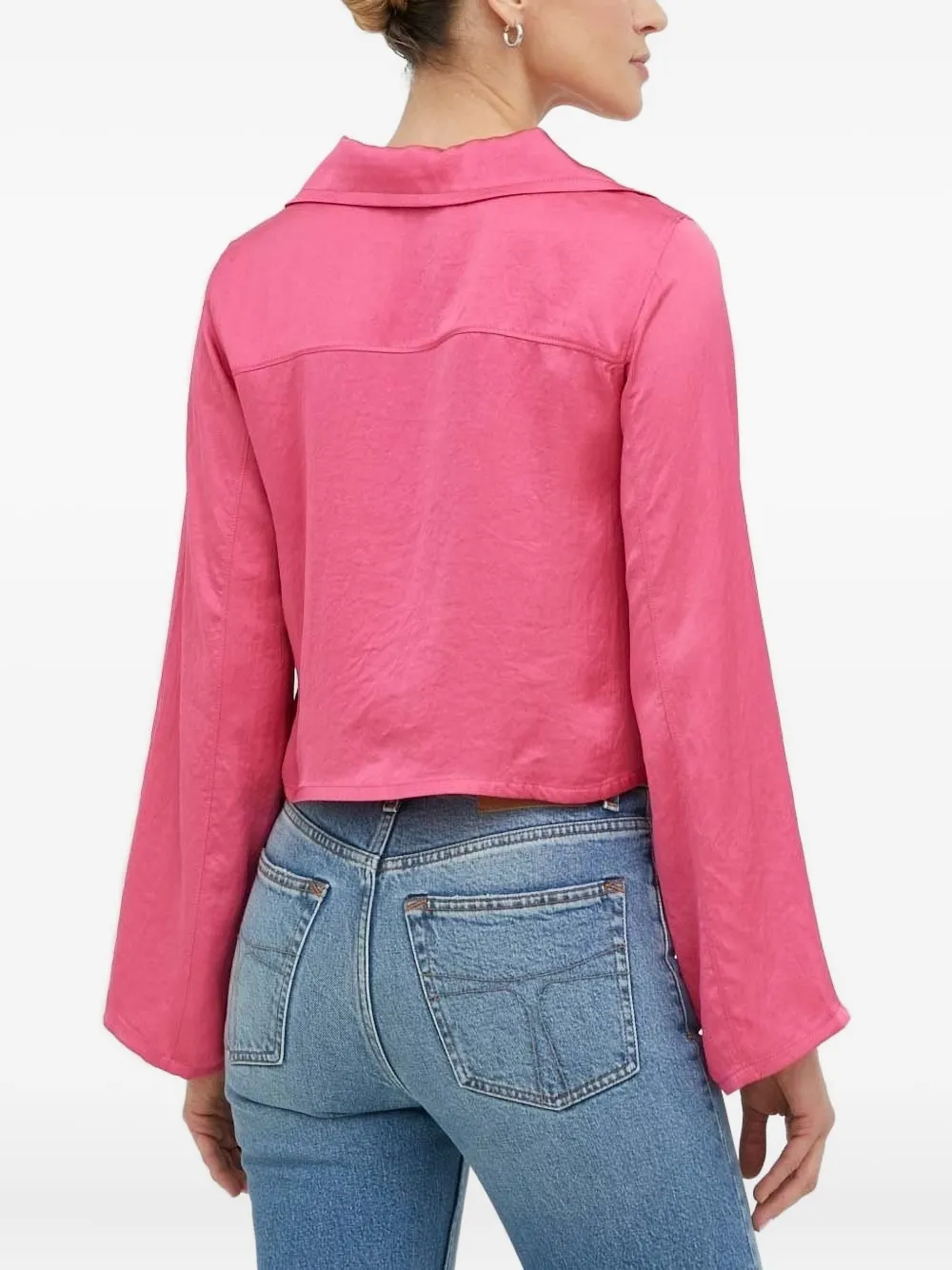 American Vintage Cropped blouse met platte kraag Roze