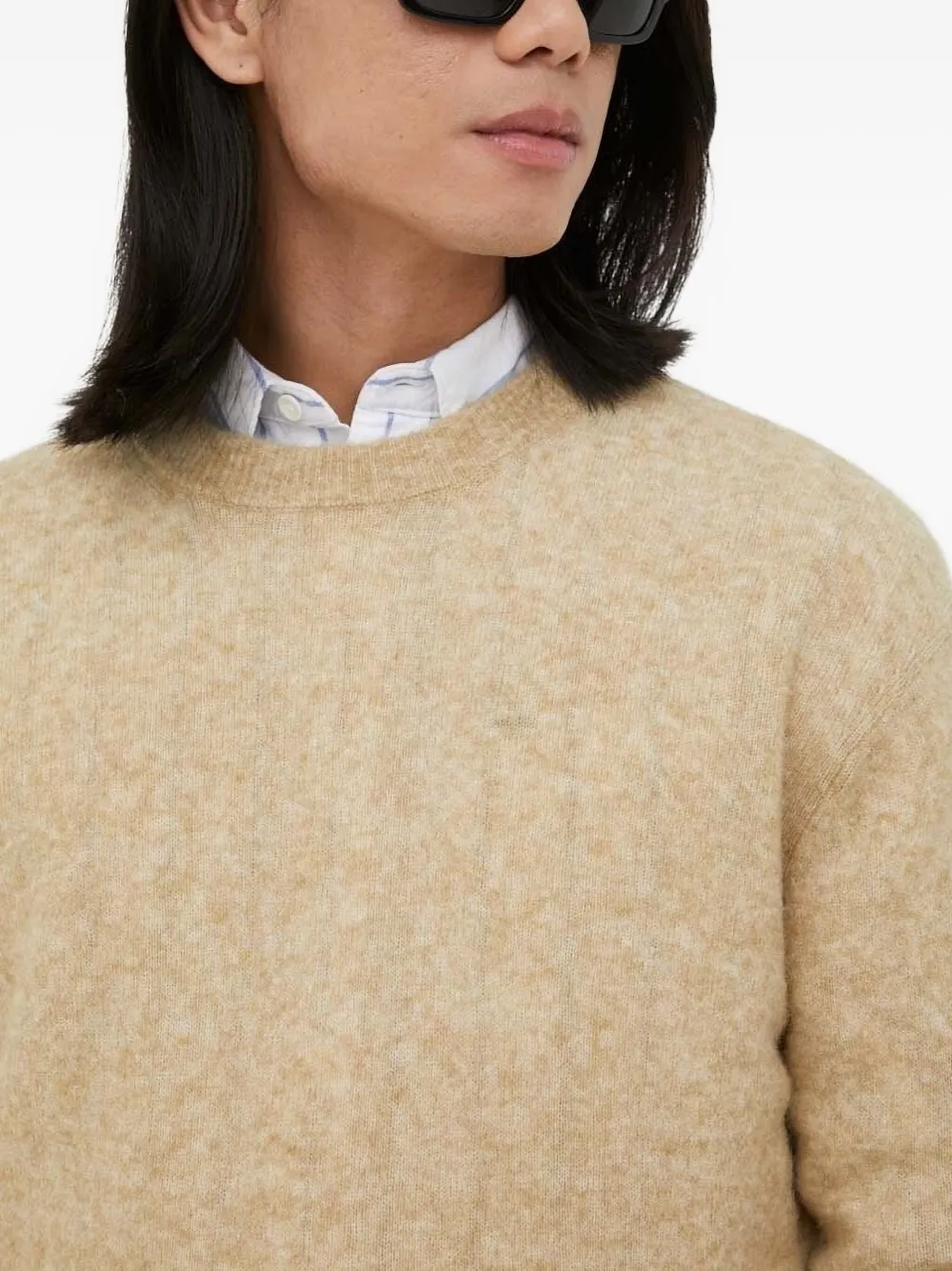 American Vintage Razpark brushed crew neck jumper Beige