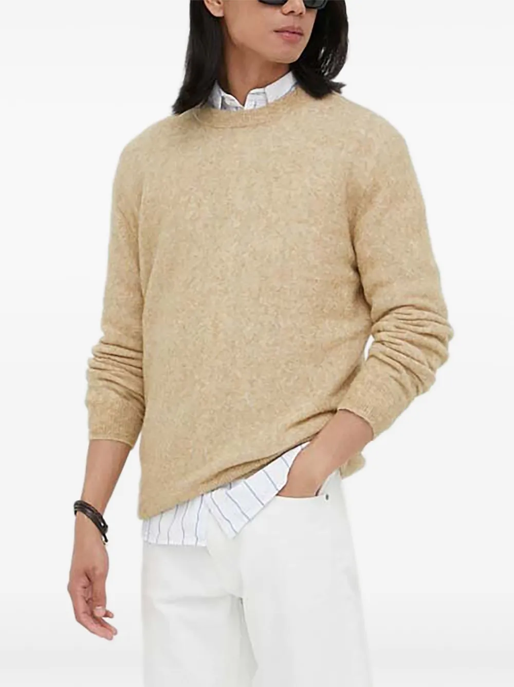 American Vintage Razpark brushed crew neck jumper | Neutrals | Image 1