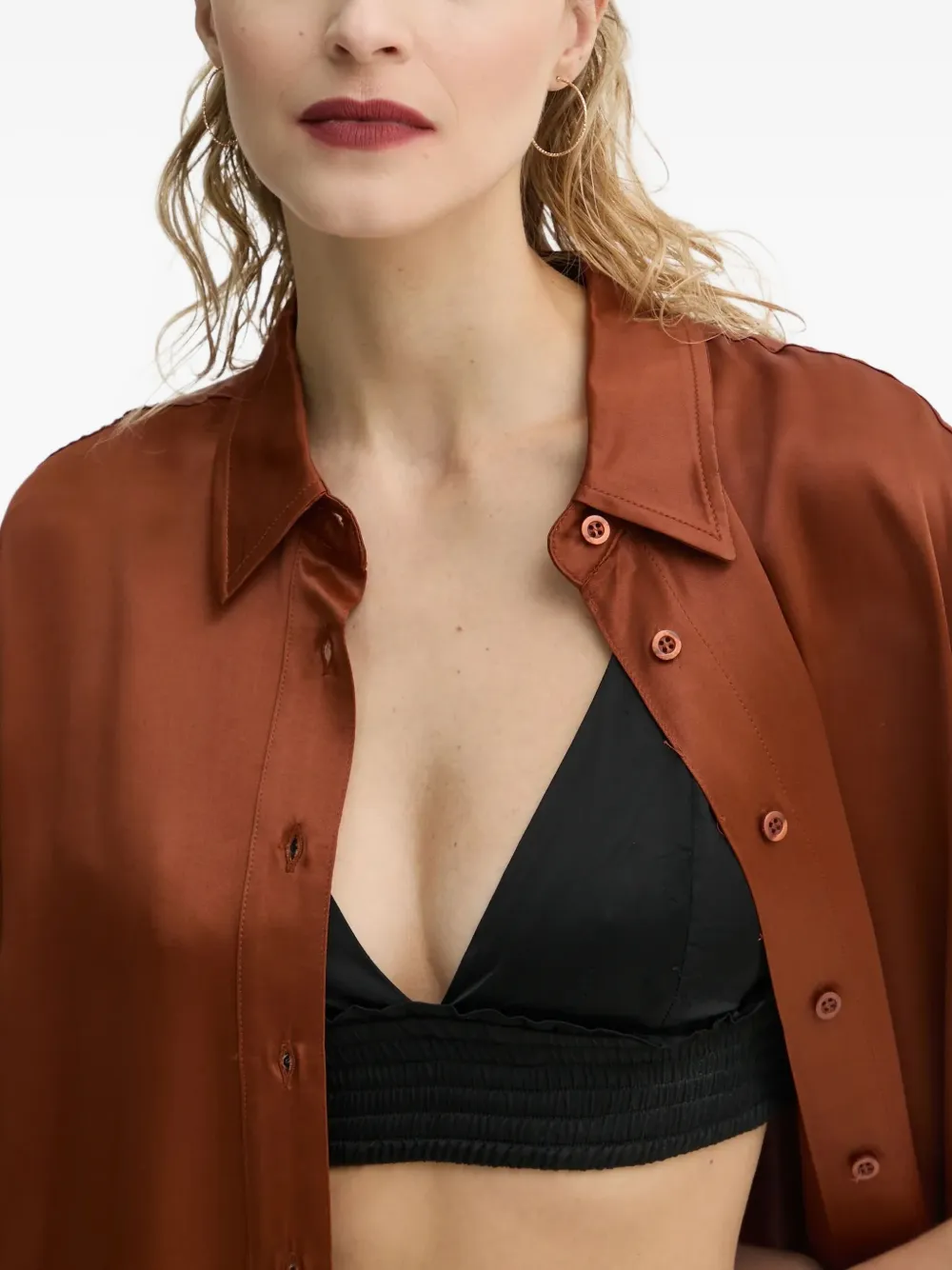 American Vintage blouse met korte mouwen Bruin