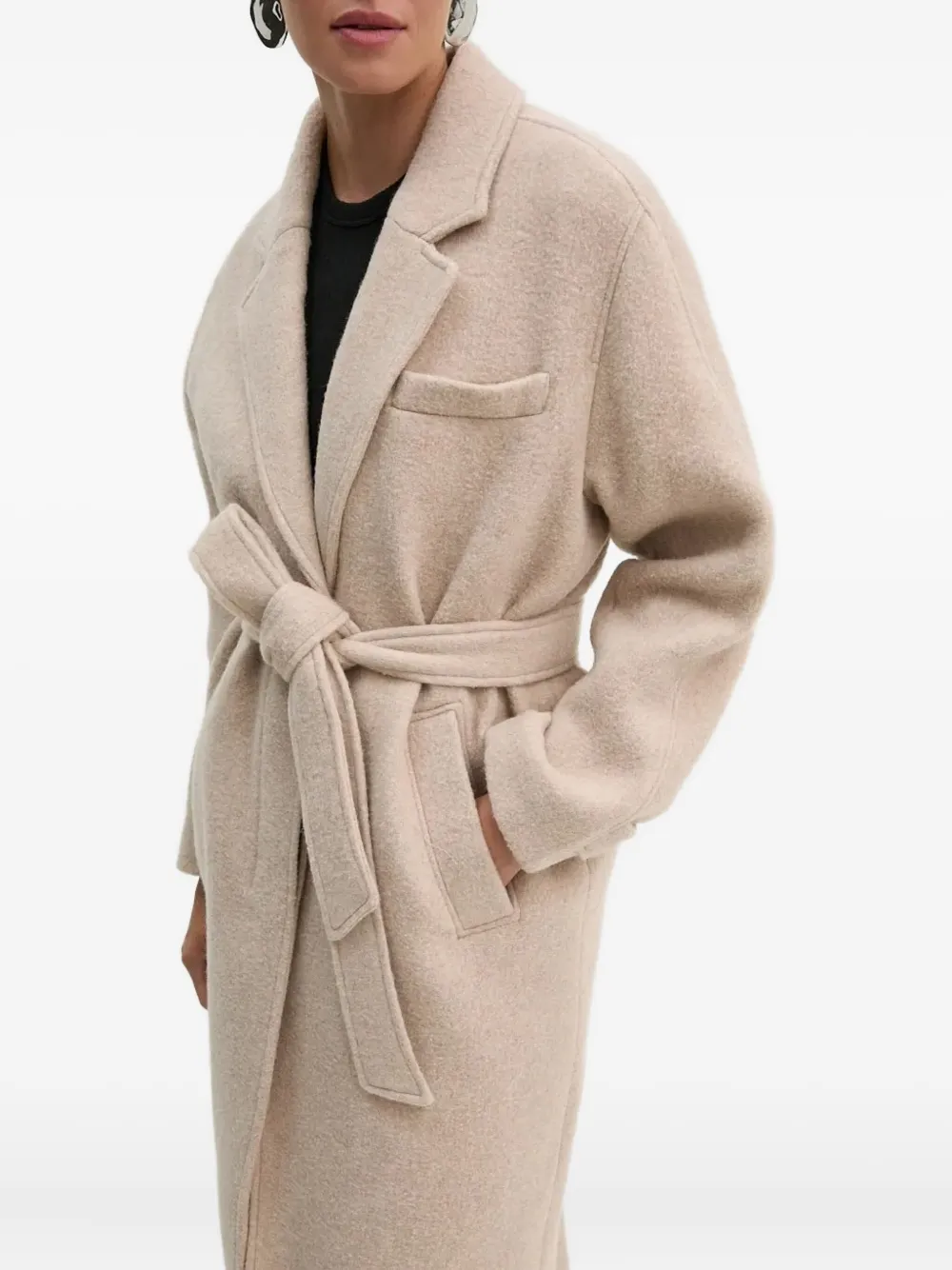 American Vintage belted single-breasted coat Beige