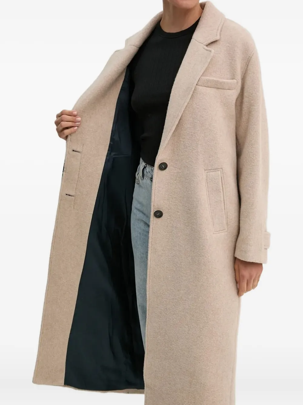 American Vintage belted single-breasted coat Beige