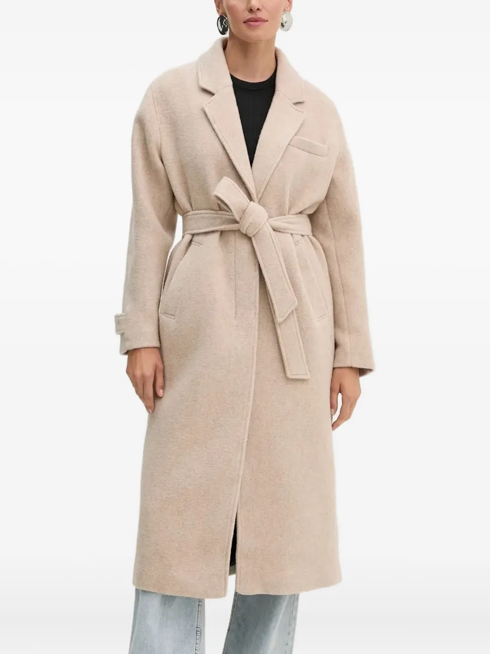 American Vintage belted single-breasted coat Beige