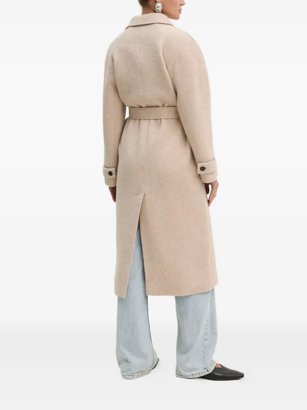 American Vintage belted single-breasted coat Beige