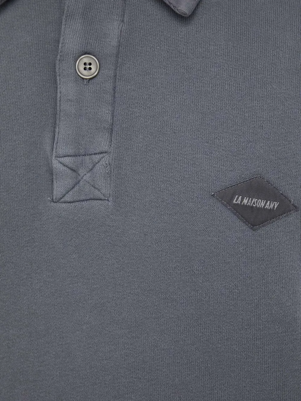 American Vintage short-sleeve logo-plaque polo shirt - Grijs