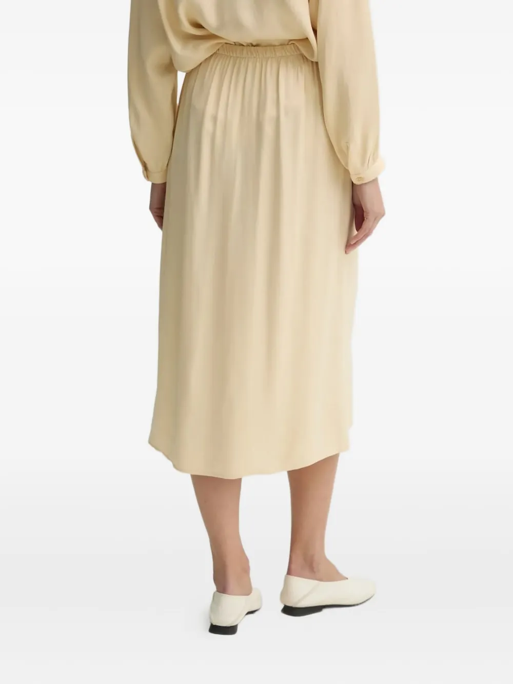 American Vintage Unyl Elastic-waist Midi Skirt In Neutral