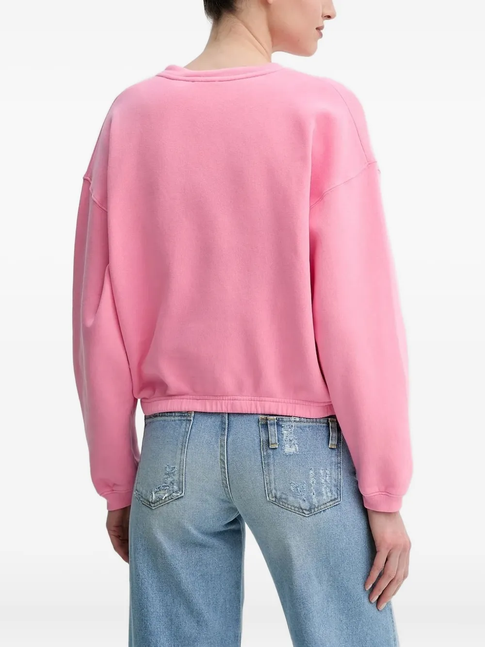 American Vintage Sweater met geborduurd logo Roze