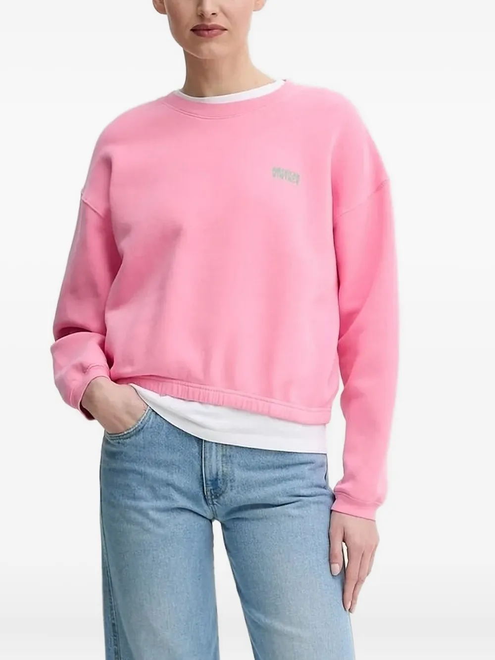 American Vintage logo-embroidered crew-neck sweatshirt Roze