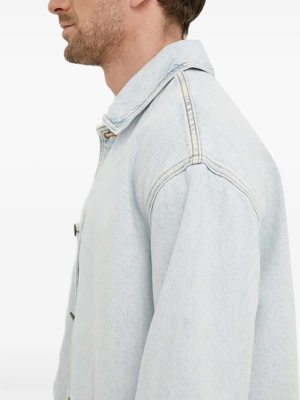 American Vintage Jack met opgestikte zak en knoopsluiting Blauw