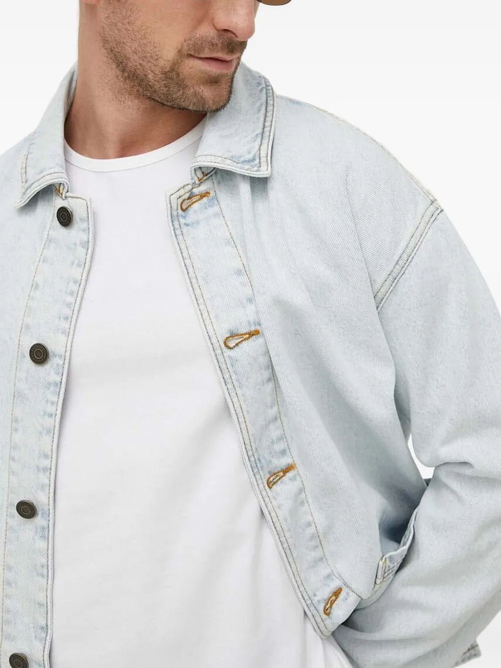 American Vintage Jack met opgestikte zak en knoopsluiting Blauw