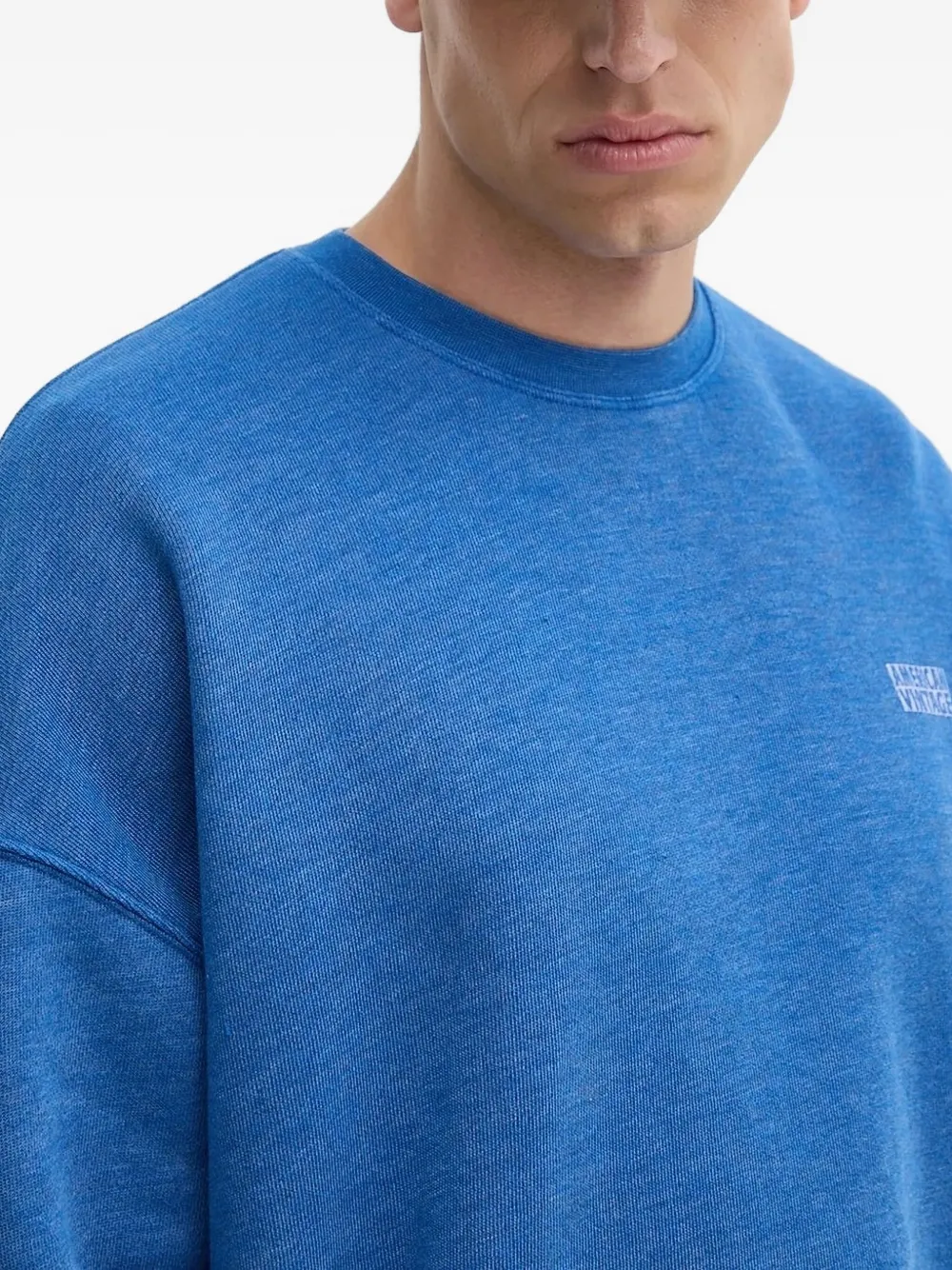 American Vintage logo-print crew-neck sweatshirt Blauw