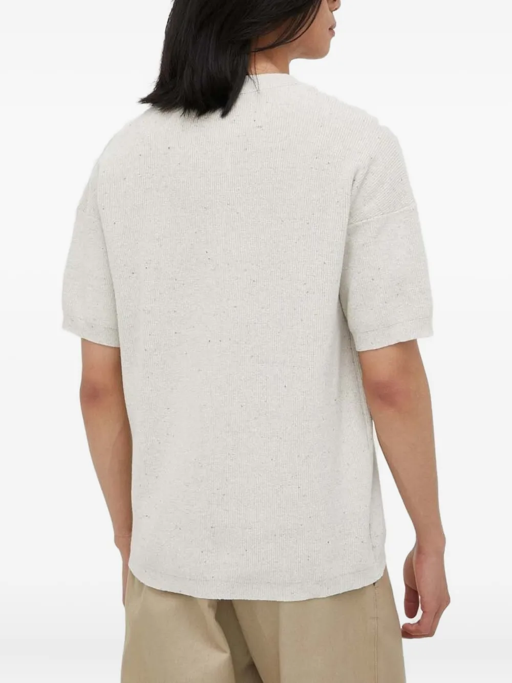 American Vintage Dozborow speckled V-neck sweater - Beige