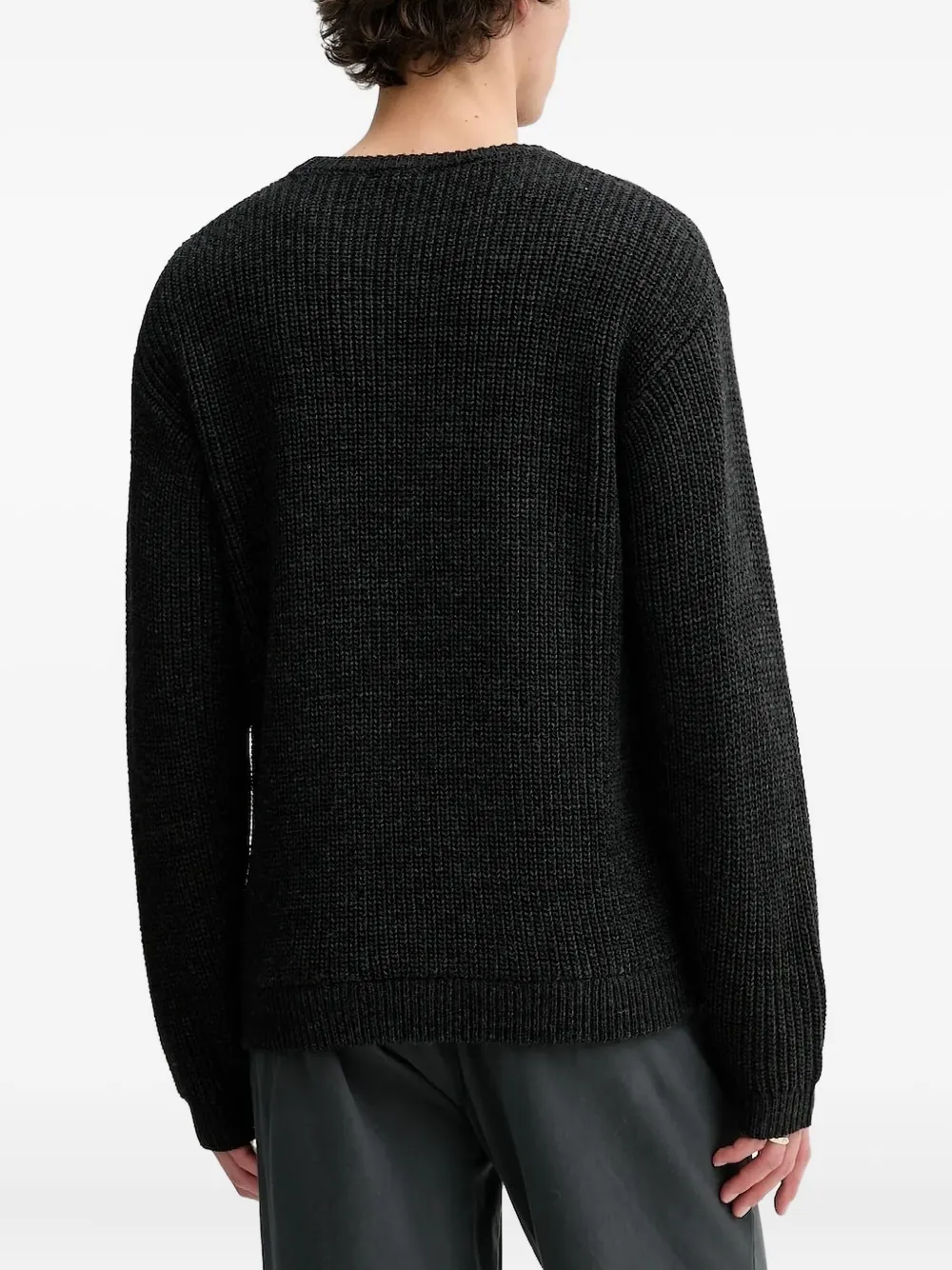 American Vintage ribbed-knit logo-patch sweater - Grijs