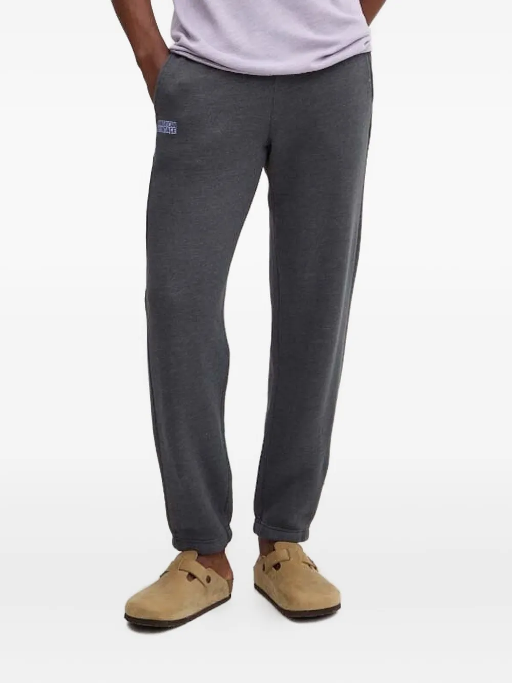 American Vintage Pantaloni sportivi Doven con stampa - Grigio