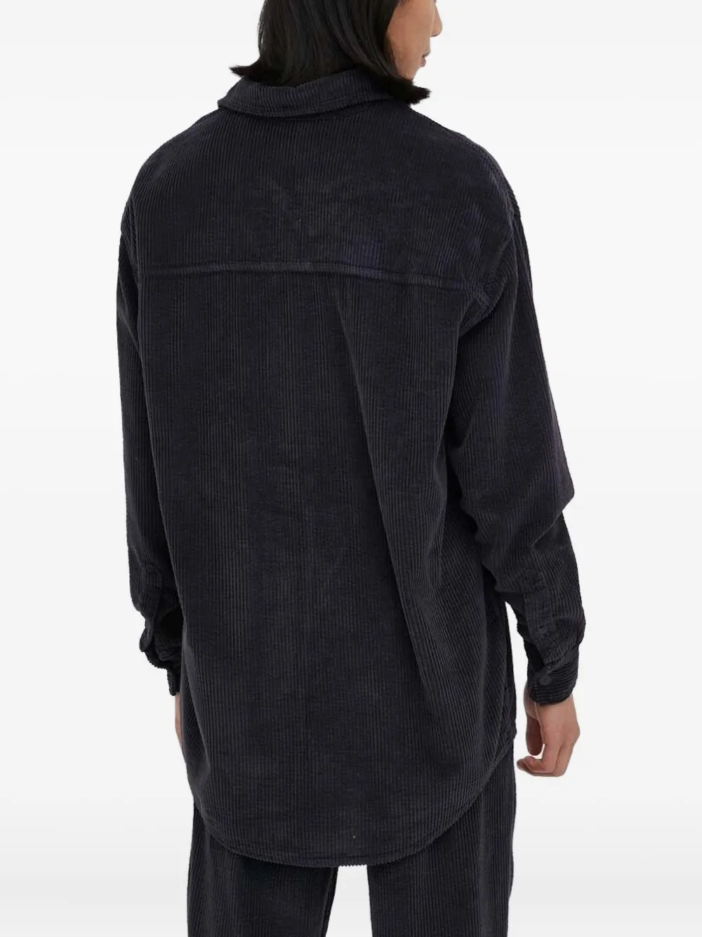 American Vintage Padow corduroy button-fastening shirt - Zwart