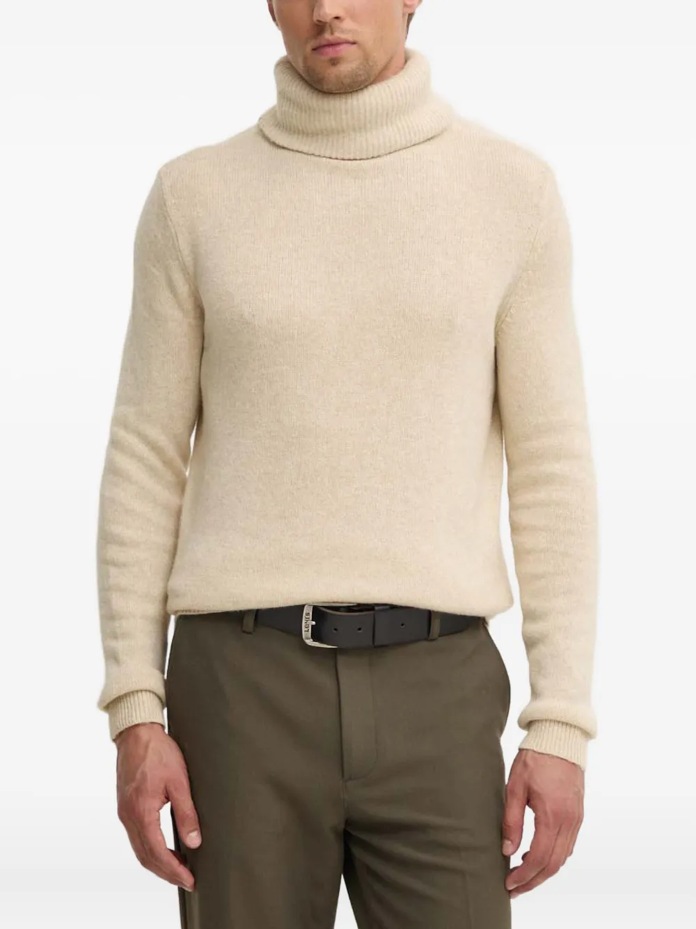 American Vintage Roll-neck Knitted Sweater In Neutral