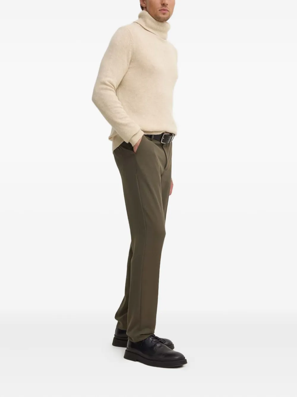 American Vintage Roll-neck Knitted Sweater In Neutral