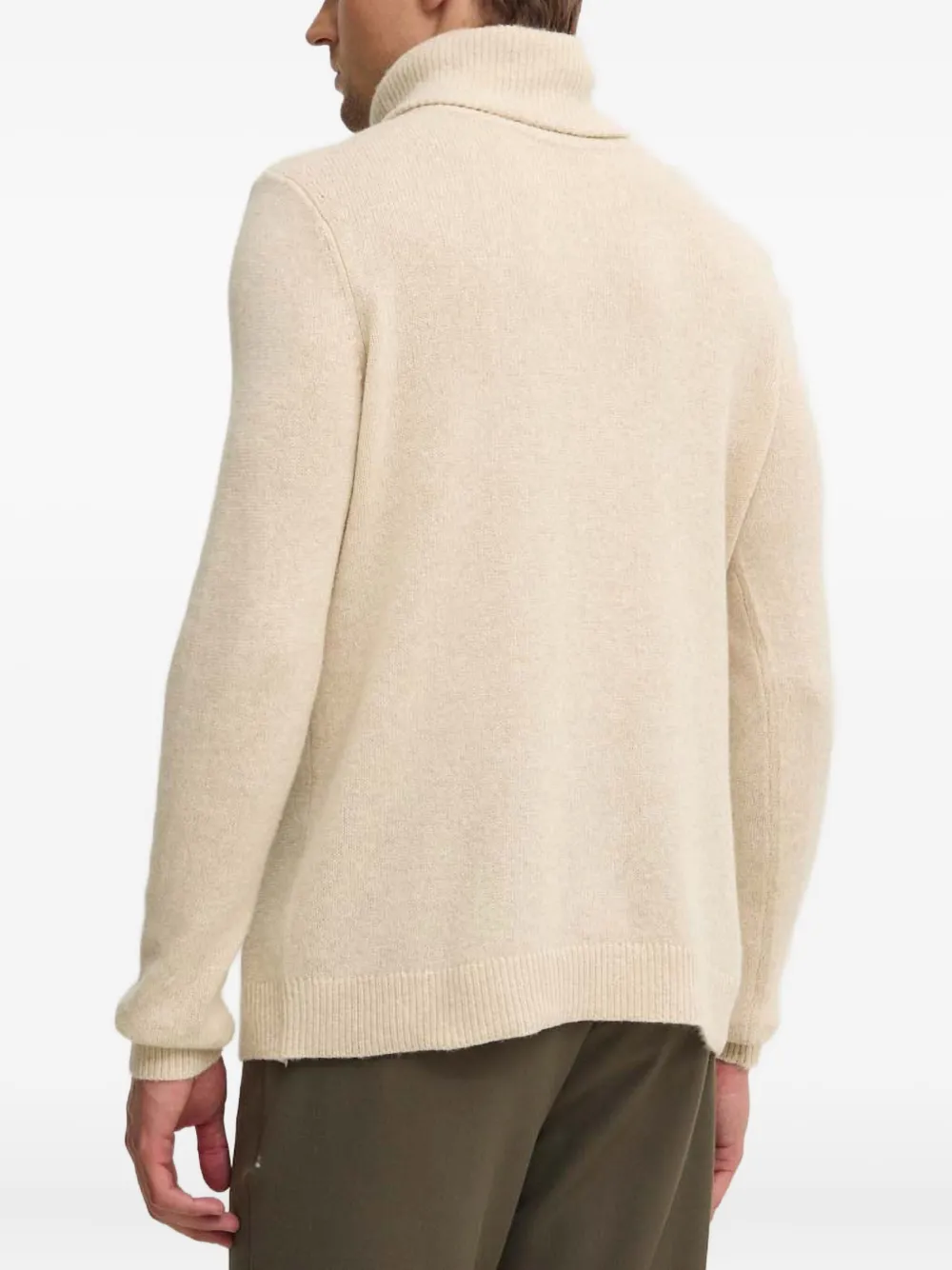 American Vintage Roll-neck Knitted Sweater In Neutral