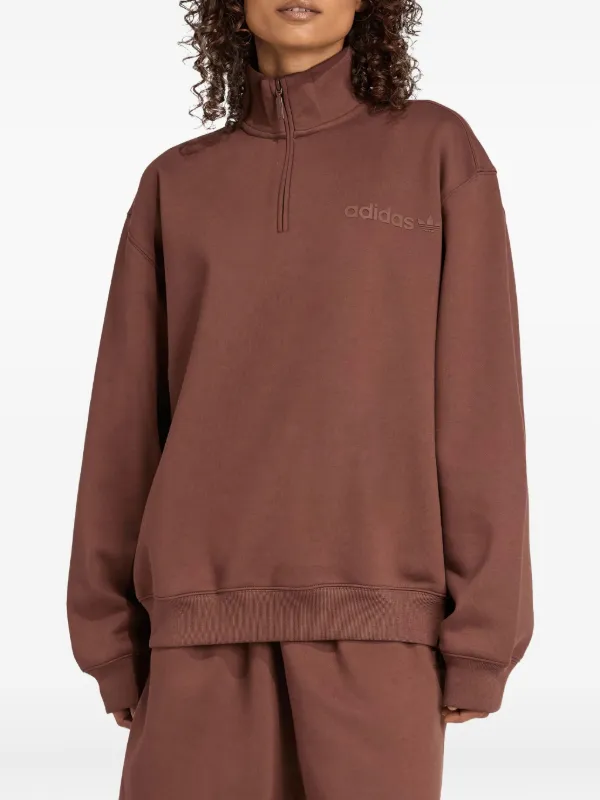 Long Sleeve Quarter Zip Essentials Adidas Half-zip Sweatshirt Red