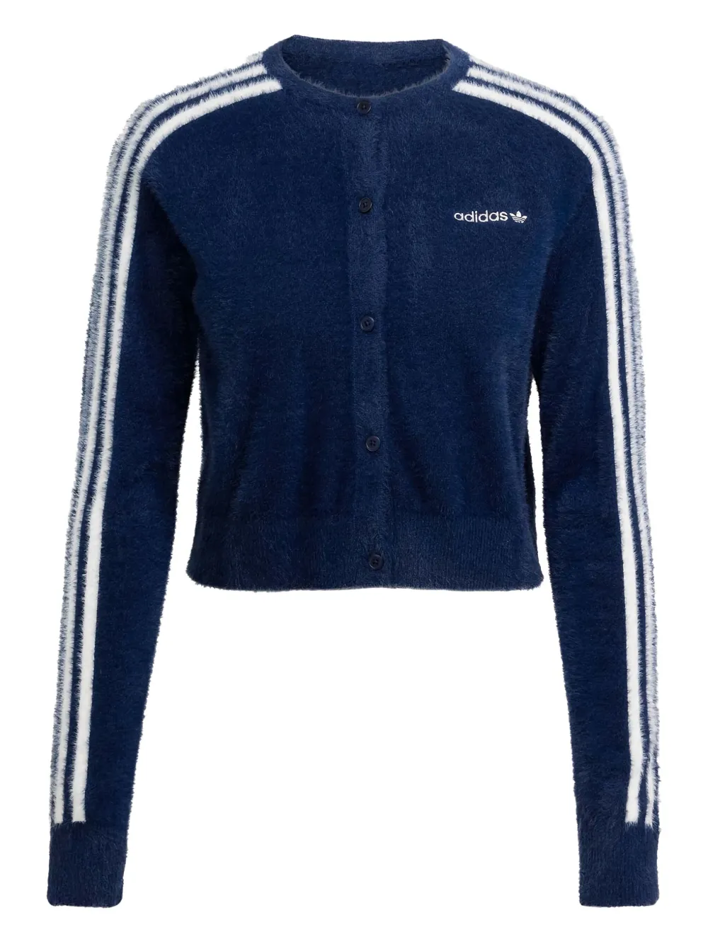 adidas 3-Stripes cropped cardigan Blauw