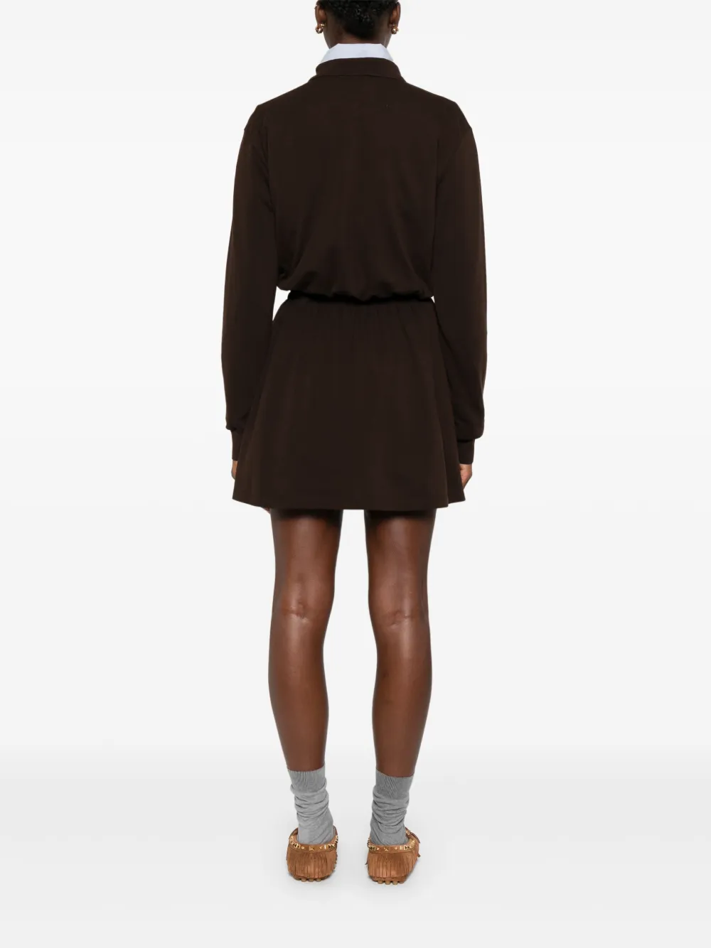 Miu Jurk met logoprint Bruin