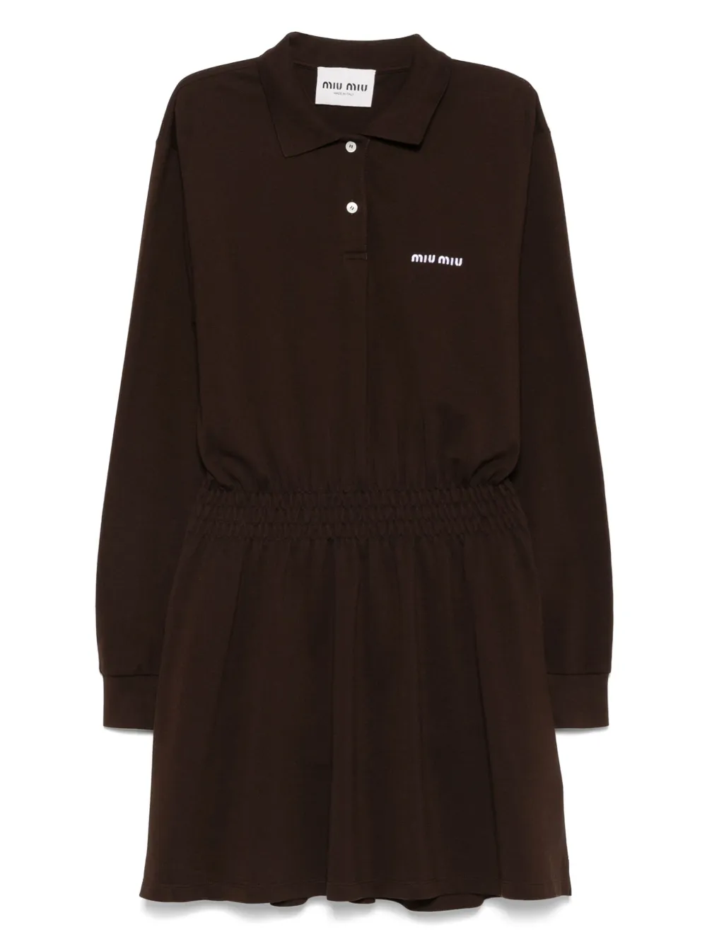 Miu Miu vestido de algodón con logo estampado | marrón | Image 1
