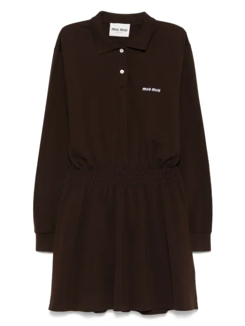 Miu Miu vestido de algodón con logo estampado