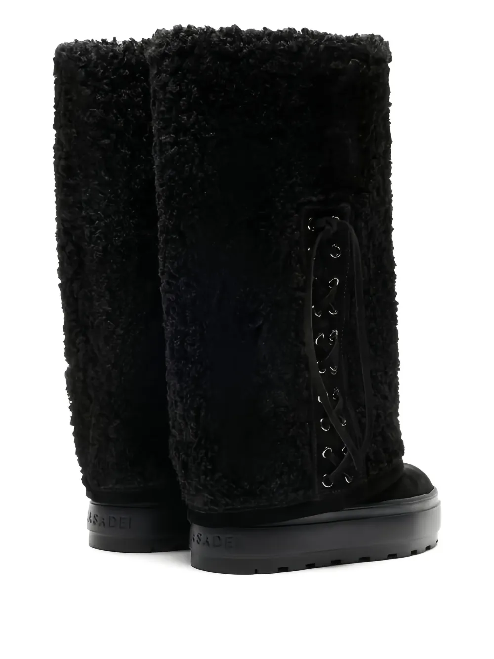 Casadei Lace-up Platform Boots In Black