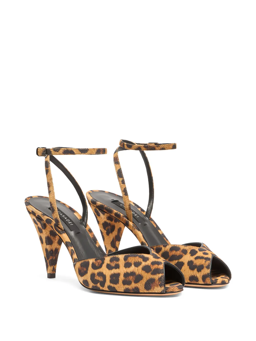 Casadei 80mm Venus Malesia leopard-print ankle-strap sandals Brown