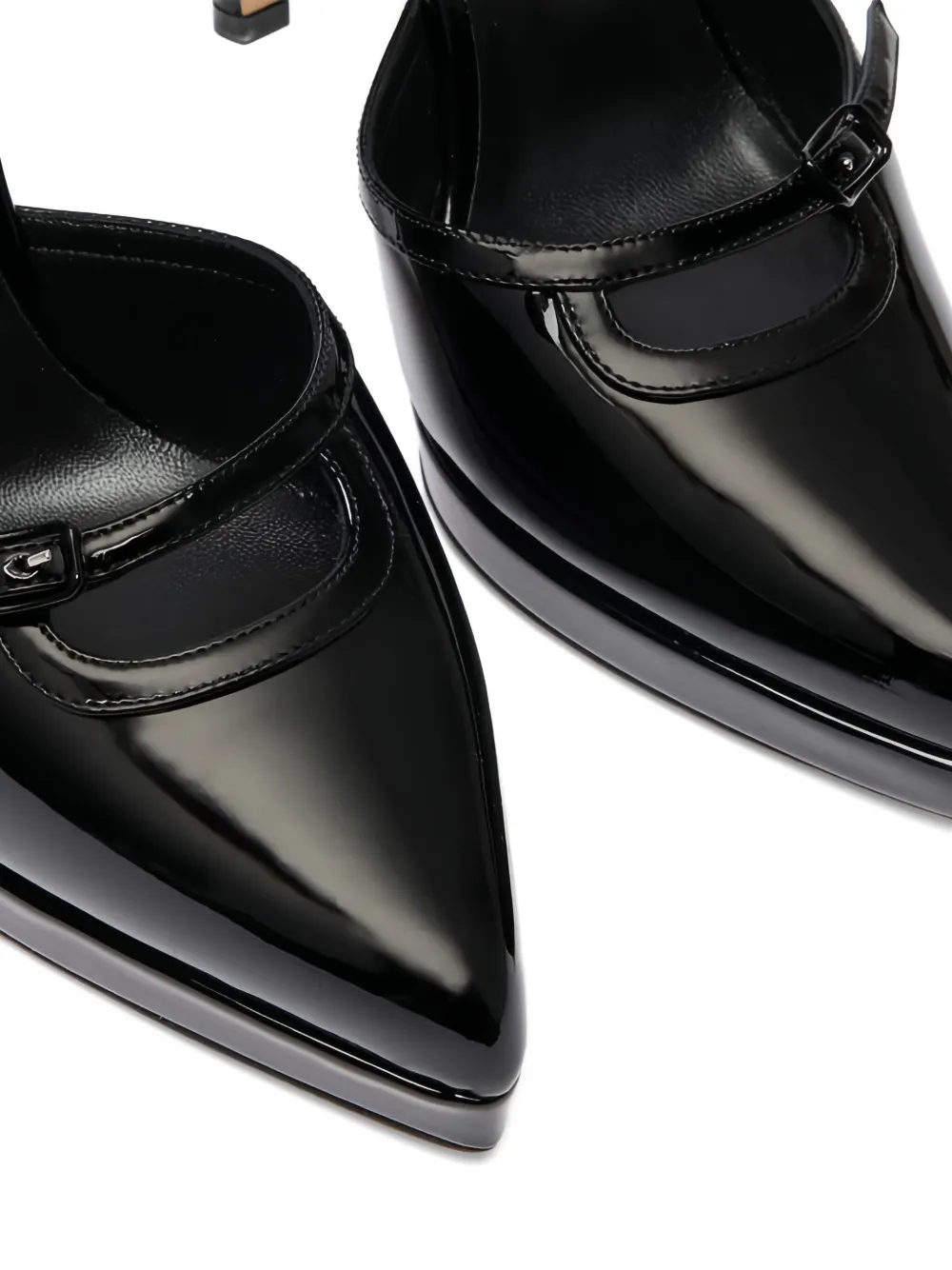 Casadei 100mm Michelle buckled platform pumps Black