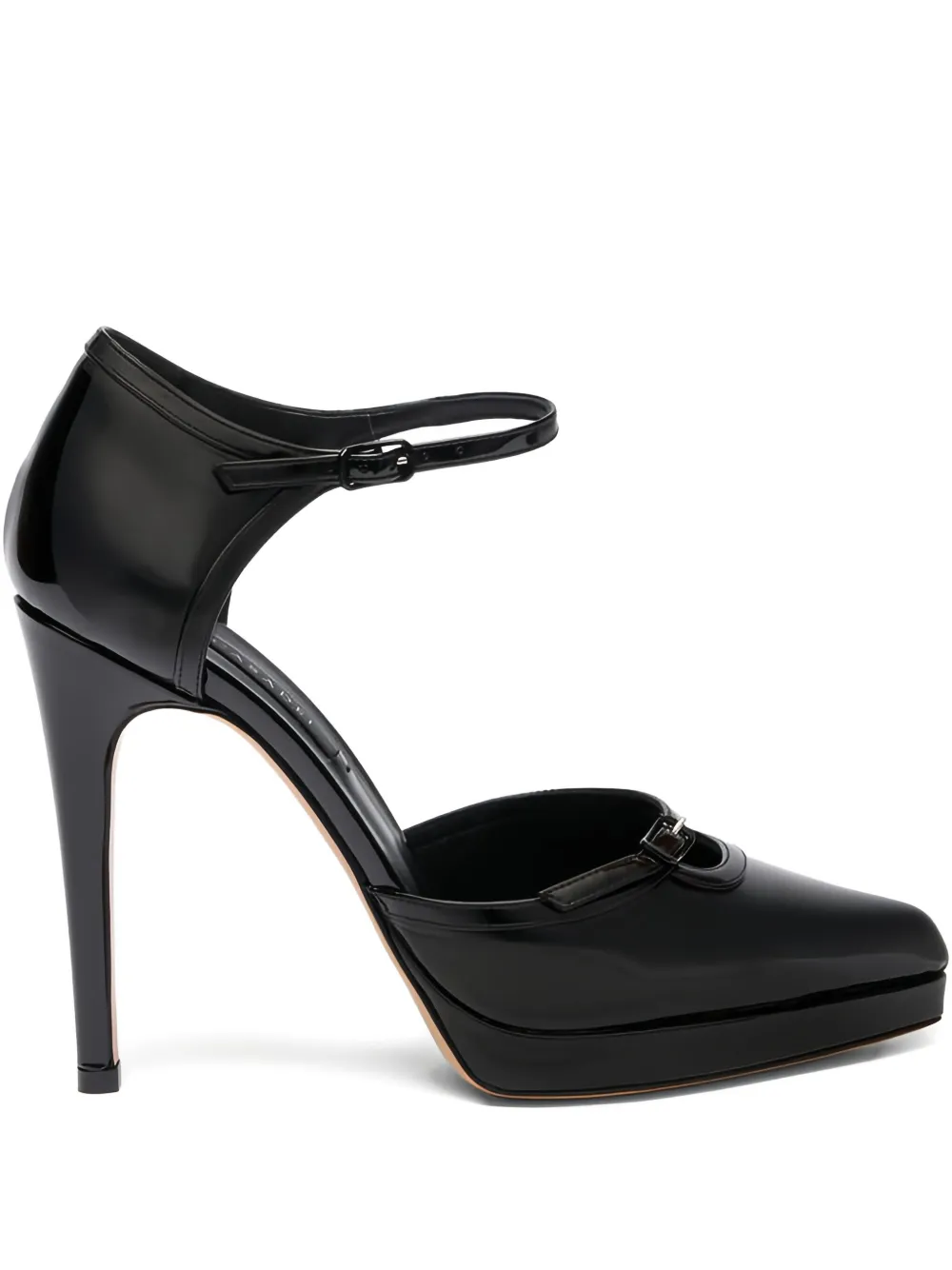 Casadei 100mm Michelle buckled platform pumps Black