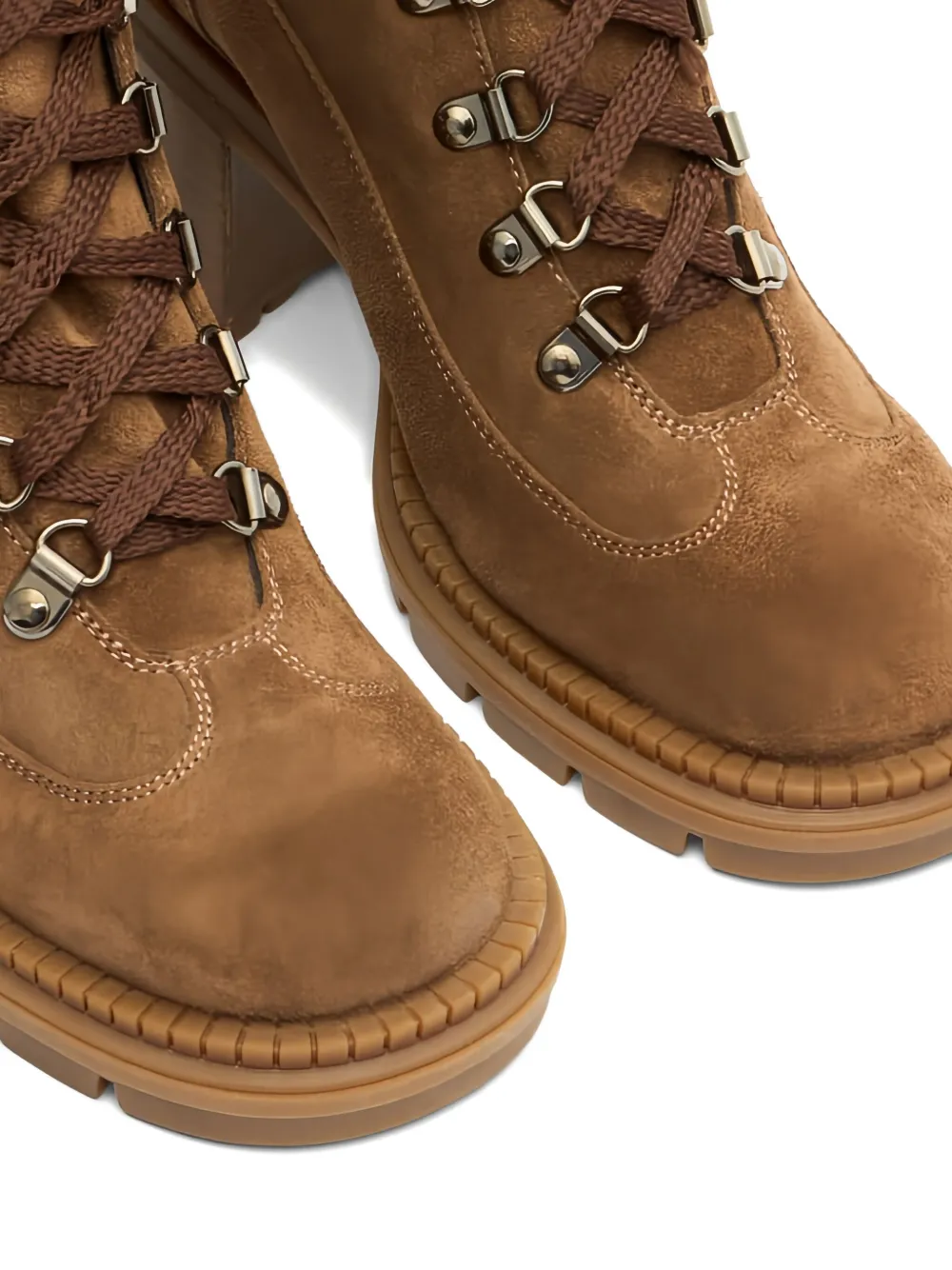 Casadei Lace-up Shearling Boots In Brown