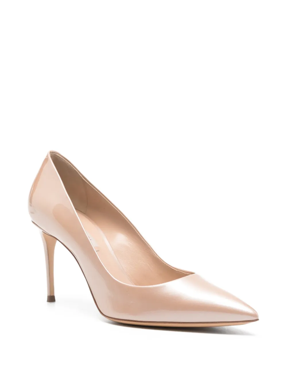 Casadei 80mm pointed pumps Roze