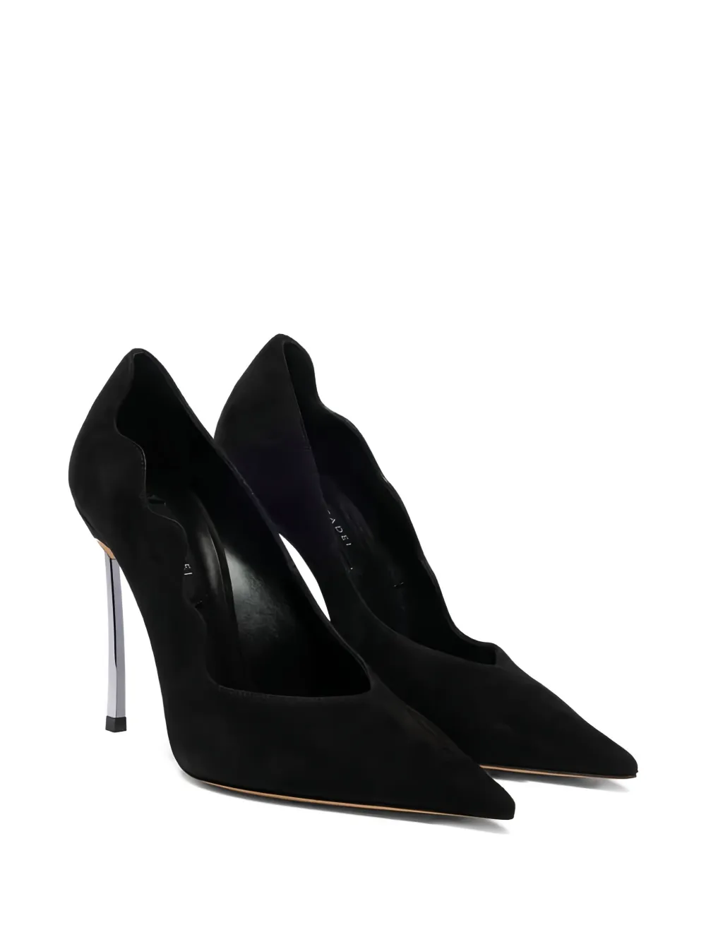 Casadei scalloped-edge pointed-toe pumps Black