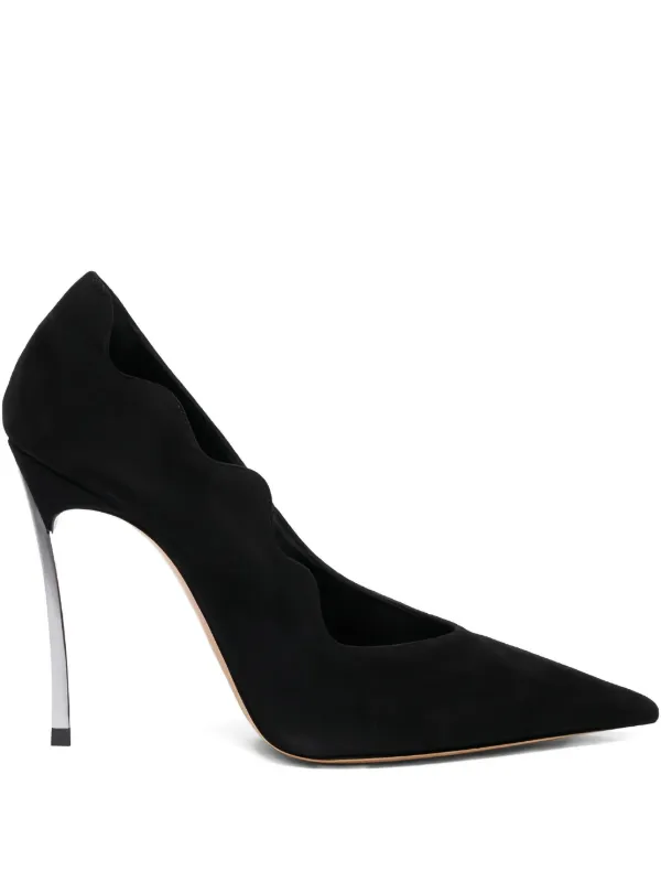 Casadei scalloped-edge pointed-toe Pumps Black FARFETCH JO