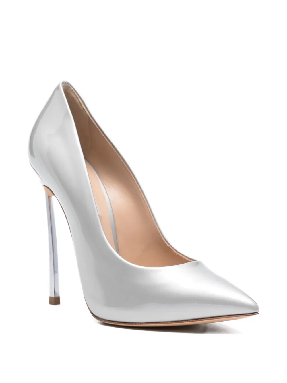 Casadei 120mm Pointed-toe Pumps In Silver