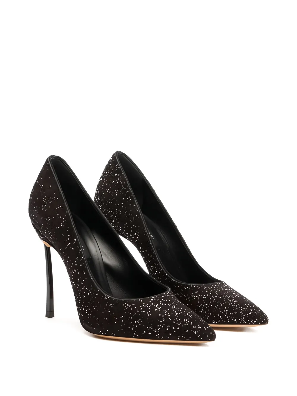Casadei 100 mm pumps met glitter Zwart