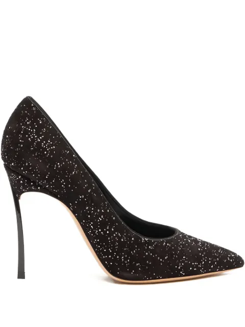Casadei 100mm glitter-point pumps