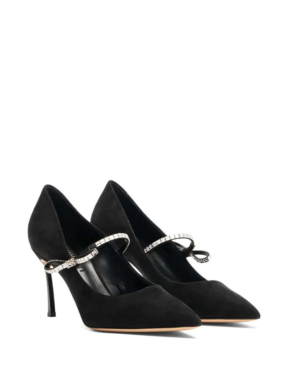 Casadei 80 mm pumps verfraaid met kristallen Zwart