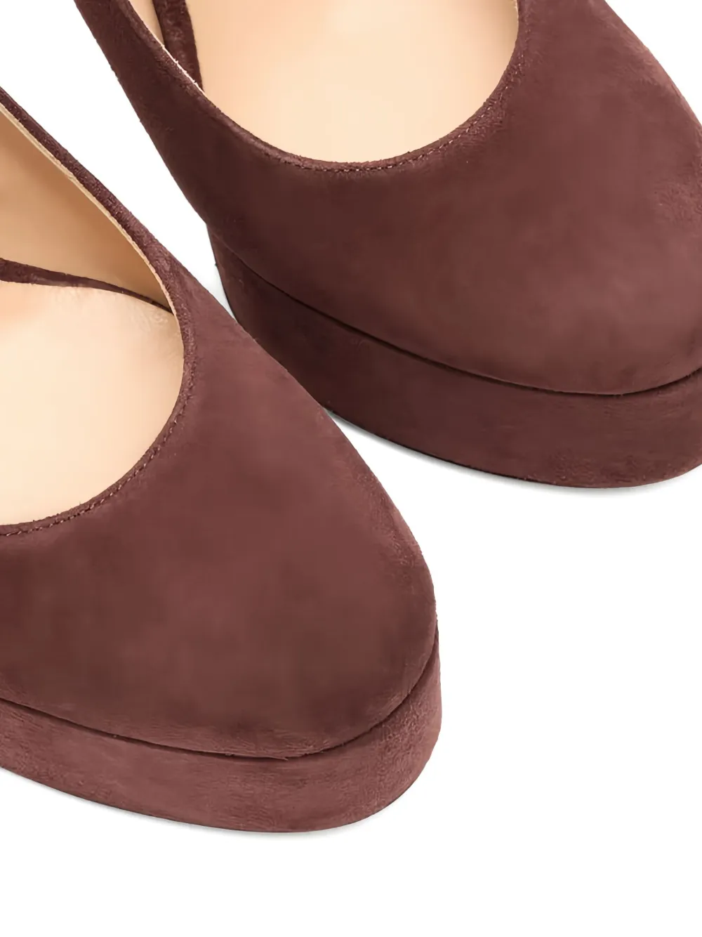 Casadei 130 mm Patty slingback pumps met plateauzool Bruin